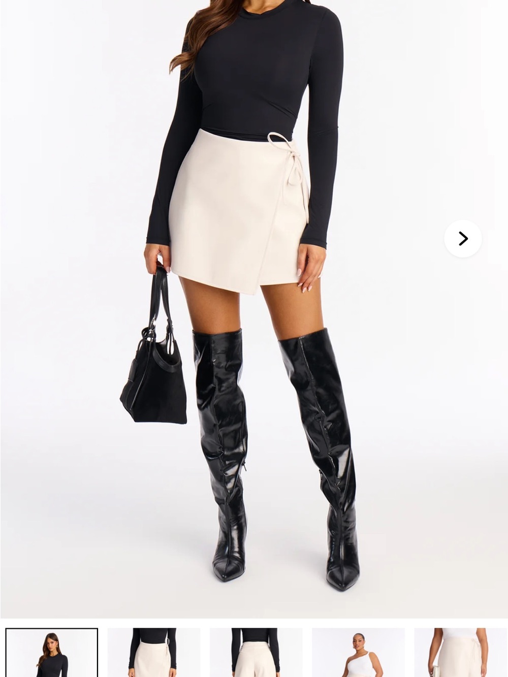 NWT Fashion Nova Cream Wrap Mini Skort medium